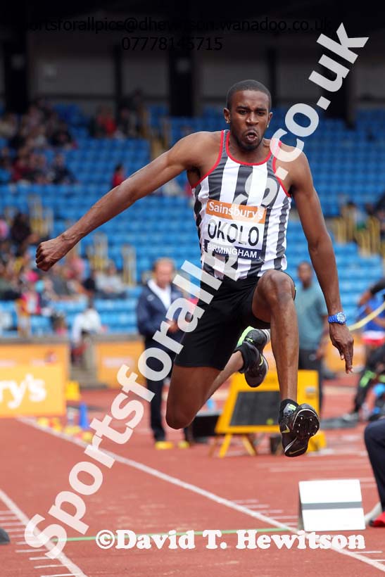 Nonso Okolo (Shaftesbury) triple jump, 2014 Sainsbury's British Championships. Photo: David T. Hewitson/Sports for All Pics